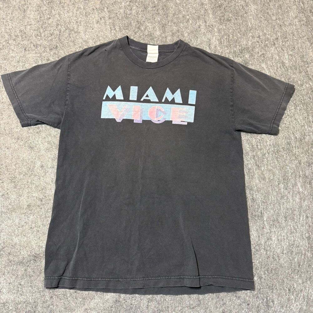 Vintage 00S Y2K Alstyle Mens T-Shirt Size L Miami Vice Tv Show Faded Distressed